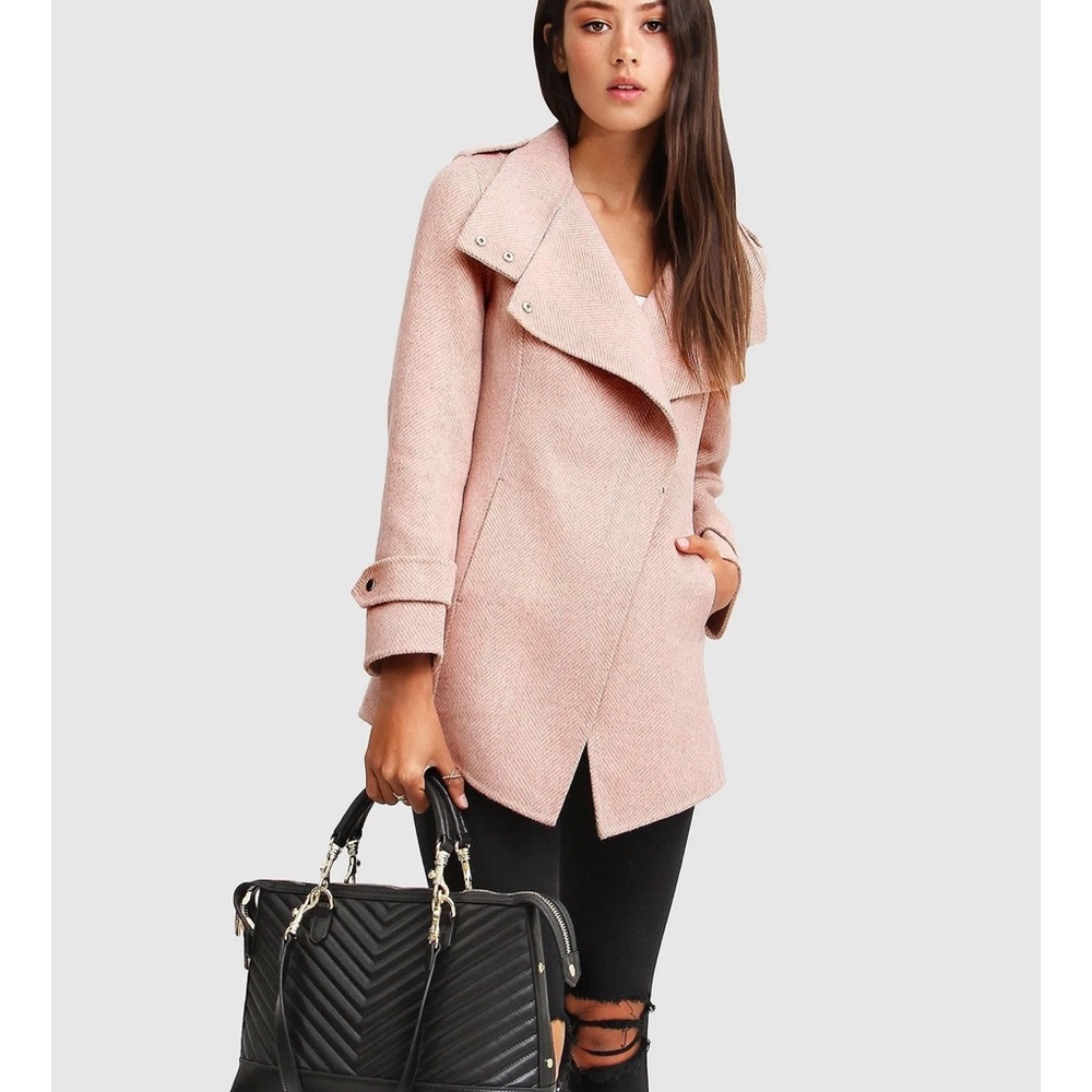 Bad Girl Wool Blend Moto Coat - Picture 5 of 6